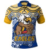 West Coast Eagles Polo Shirt Aboriginal Inspired Tough Fan Football For Life