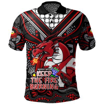 St. George Illawarra Dragons Polo Shirt Aboriginal Inspired Naidoc Week Custom For Die Hard Fan Supporters