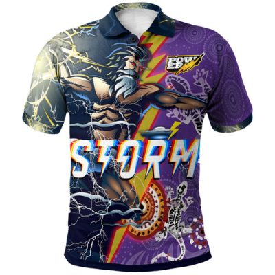 Melbourne Storm Polo Shirt - Custom Super Melbourne Storm Thunder Power Polo Shirt