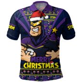 Melbourne Storm Polo Shirt Merry Christmas Festive Spirit Edition