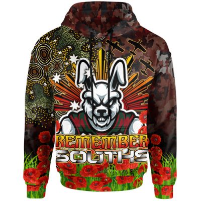 Australia Anzac Hoodie - Anzac Soldier with Remembrance Poppy and Indigenous Patterns Hoodie