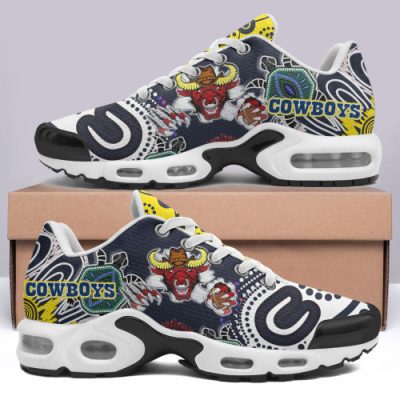 North Queensland Cowboys Cushion Shoes - Custom Indigenous Super Cows With Sea Turtle Scratch Style Cushion Running Shoes