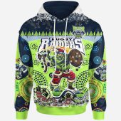 Canberra Raiders Christmas Hoodie - Custom Canberra Raiders Merry Christmas With Snowflake Pattern Hoodie