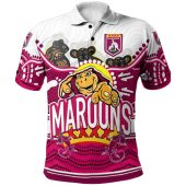 Australia Maroons Cane Toad Custom Polo Shirt - Cane Toadsers Go The Mighty Maroons Indigenous Koala Polo Shirt