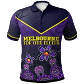 Melbourne Storm Naidoc Polo Shirt - Custom For Our Elders Purple Polo Shirt