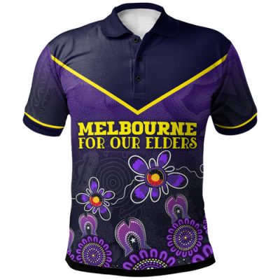 Melbourne Storm Naidoc Polo Shirt - Custom For Our Elders Purple Polo Shirt