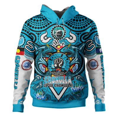 Cronulla-Sutherland Sharks Naidoc Hoodie - Custom Up Up Sharkies Naidoc Week For Our Elders Tribal Aboriginal Inspired Hoodie