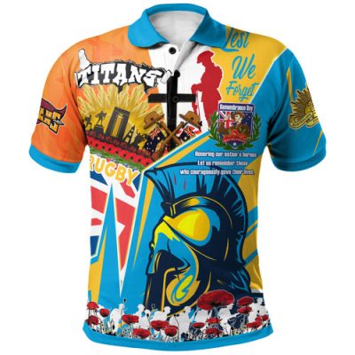 Gold Coast Titans Polo Shirt - Custom Remembrance Titans Anzac Quote With Poppy And Rosemary Polo Shirt
