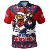 Sydney Roosters Polo Shirt Merry Christmas Festive Spirit Edition