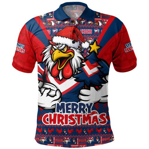 Sydney Roosters Polo Shirt Merry Christmas Festive Spirit Edition Sydney Roosters Polo Shirt Merry Christmas Festive Spirit Edition
