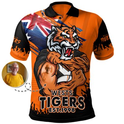 Wests Tigers Polo Shirt Heart Of A Fighter Tough And Fearless