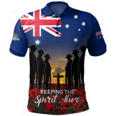 Australia Polo Shirt - Anzac Day Keeping The Spirit Alive With Australia Flag