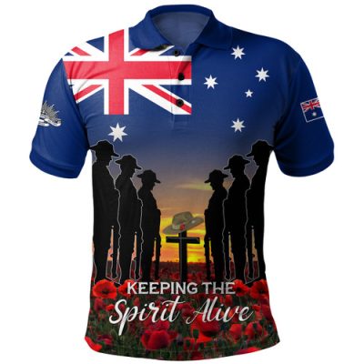 Australia Polo Shirt - Anzac Day Keeping The Spirit Alive With Australia Flag