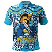 Gold Coast Titans Polo Shirt Aboriginal Inspired Tough Fan Rugby For Life