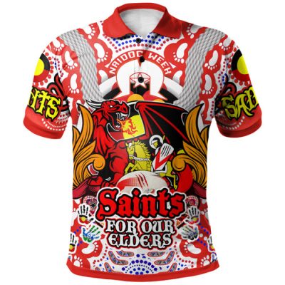 St. George Illawarra Dragons Naidoc Polo Shirt - Custom Saints Naidoc Week For Our Elders Aboriginal Inspired