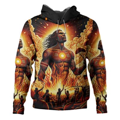 Custom Australian Aboriginal Man Holding The Aboriginal Australian Flag