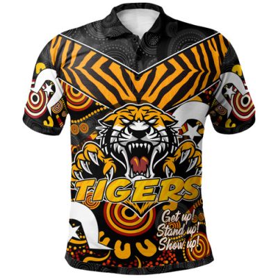 Wests Tigers Polo Shirt - Custom Tigers Pattern Naidoc Week Polo Shirt