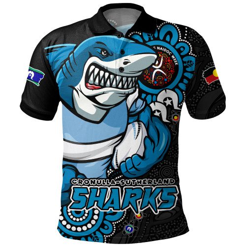 Cronulla-Sutherland Sharks Polo Shirt Power Through Generations NAIDOC Edition Cronulla-Sutherland Sharks Polo Shirt Power Through Generations NAIDOC Edition