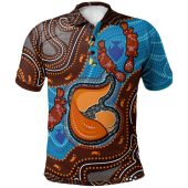 Australia Custom Polo Shirt - Aboriginal Inspired Mother And Son Platypus Art Land And River Concept Polo Shirt