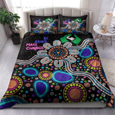 Australia National Reconciliation Week Bedding Set - "Be Brave, Make Change" Friendship and unity concept
