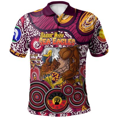 Manly Warringah Sea Eagles Polo Shirt - Custom Naidoc Week Manly Warringah Sea Eagles Polo Shirt