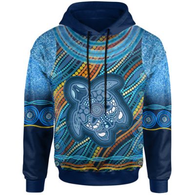 Australia Aboriginal Inspired Hoodie - Aboriginal Inspired Art Ocean Turtle Patterns Hoodie