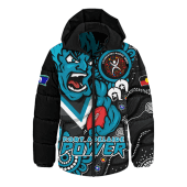 Port Adelaide Hooded Padded Jacket Power Through Generations NAIDOC Edition