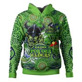 Canberra Raiders Naidoc Hoodie - Custom Canberra Raiders Naidoc Week For Our Elders Watercolour Dot Painting Hoodie
