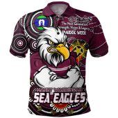 Manly Warringah Sea Eagles Polo Shirt Spirit Of NAIDOC Series
