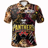 Penrith Panthers Custom Polo Shirt - Indigenous Wild Black Penrith Panthers Back To Black Scratch Style