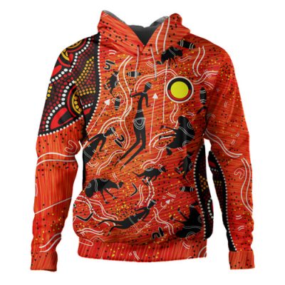 Australia Custom Hoodie - Aussies Hunting With Spear Art