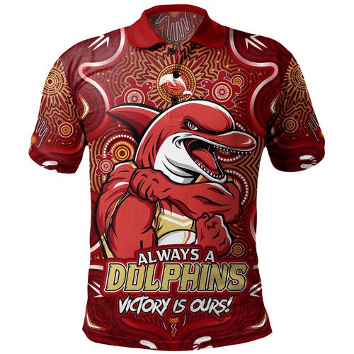 Redcliffe Dolphins Polo Shirt Aboriginal Pattern Inspired Victory Is Ours Redcliffe Dolphins Polo Shirt Aboriginal Pattern Inspired Victory Is Ours