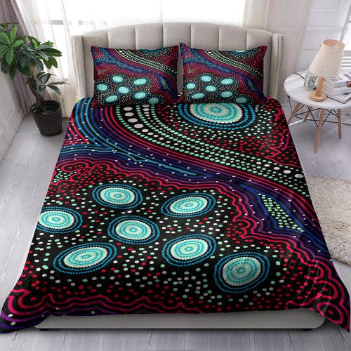 Australia Indigenous Bedding Set - Aboriginal inspired art turtles dreaming story background Australia Indigenous Bedding Set - Aboriginal inspired art turtles dreaming story background