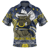 North Queensland Cowboys Naidoc Custom Polo Shirt - Aboriginal Inspired Dot Painting Style Polo Shirt