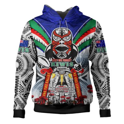 New Zealand Warriors Anzac Custom Hoodie - Remembrance Kiwis Lest We Forget Anzac Poppy Hoodie