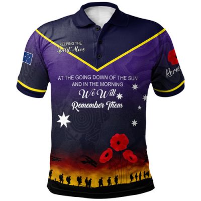 Melbourne Storm Anzac Custom Polo Shirt - Keeping the Spirit Alive Polo Shirt