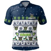 Canberra Raiders Christmas Custom Polo Shirt - Special Ugly Christmas Polo Shirt