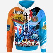 Cronulla-Sutherland Sharks Hoodie - Custom Remembrance Sharkies Anzac Quote With Poppy And Rosemary Hoodie