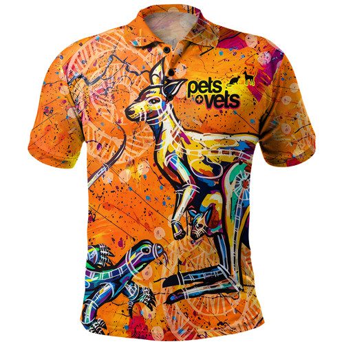 Australia Kangaroo and Goanna Polo Shirt - Pets & Vets Shirt Australia Kangaroo and Goanna Polo Shirt - Pets & Vets Shirt