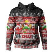 St. George Illawarra Dragons Christmas Aboriginal Custom Hoodie - Indigenous Knitted Ugly Xmas Style Hoodie