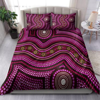 Australia Indigenous Bedding Set - Aboriginal inspired little turtles dreaming
