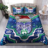 New Zealand Warriors Christmas Bedding Set - Custom Merry New Zealand Warriors Christmas Indigenous Bedding Set