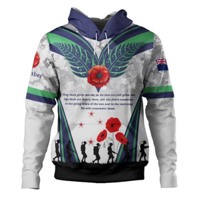 New Zealand Warriors Hoodie - Custom Remember Them Red Poppy Flowers Hoodie