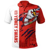 Sydney Swans Polo Shirt Burning Passion Of Power Scratch Style