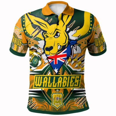 Wallabies Polo Shirt - Custom Super Indigenous Wallabies Championship Scratch Style Polo Shirt