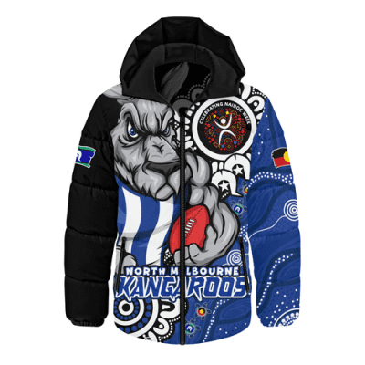 North Melbourne Hooded Padded Jacket Power Through Generations NAIDOC Edition