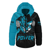 Port Adelaide Hooded Padded Jacket Breaking Through Fan Design
