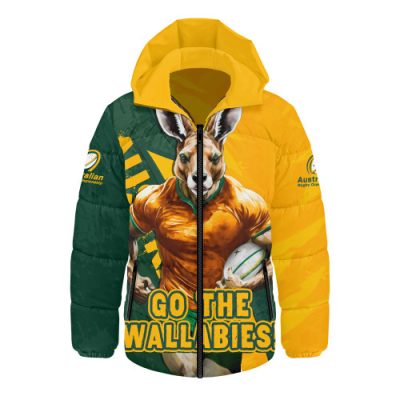 Aussie Wallabies Hooded Padded Jacket Australian Roar The Rugby Championship Battle