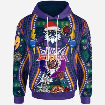 Melbourne Storm Christmas Hoodie - Custom Christmas Super Melbourne Storm Hoodie