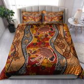 Australia Indigenous Bedding Set - Emu in the sky Aboriginal Inspired Art
